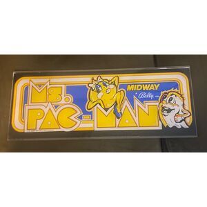 1981 Ms. Pac-Man Midway Arcade Marquee Sign Original Vintage Bally Collectible A